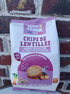 Chips de lentilles - Oignon caramélisé au vinaigre balsamique